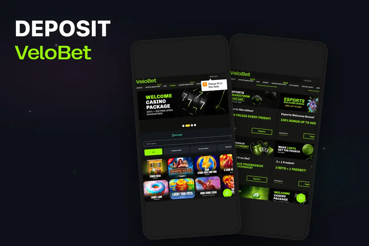 Deposit at Velobet Casino