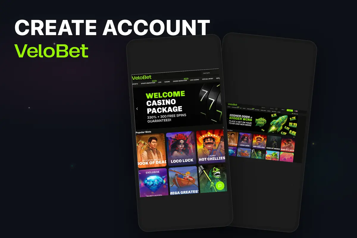 Create a Velobet account — quick registration